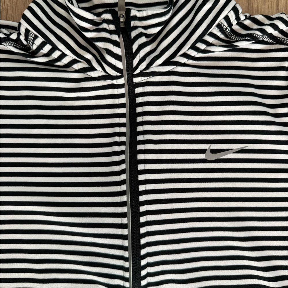 Nike Black and White Striped Women's Top